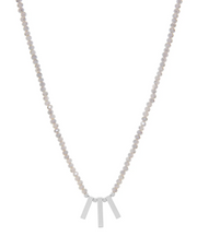 Crystal Necklace with Bar Charms (Available in Mint and Silver)