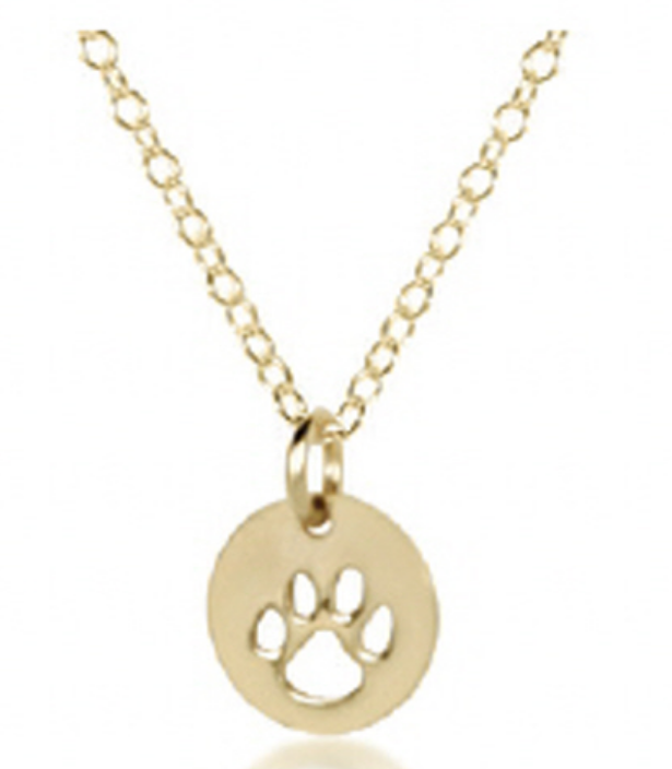 egirl 14" Necklace Gold - Paw Print Small Gold Disc