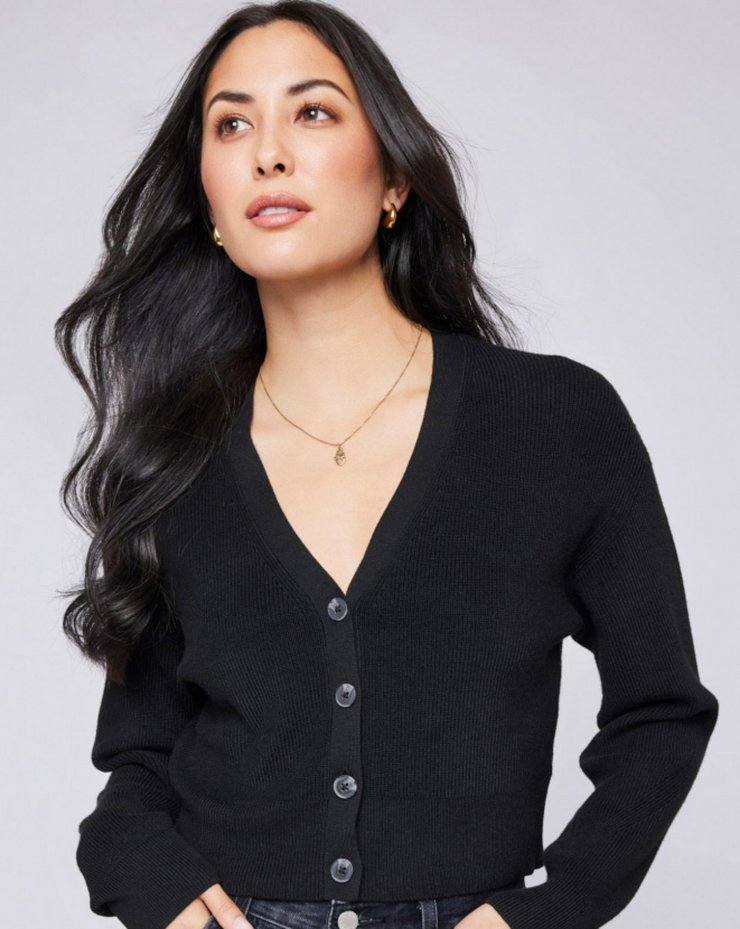 Orville Ribbed Cardigan - Black