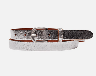 Eva Metallic Leather Belt "Silver"