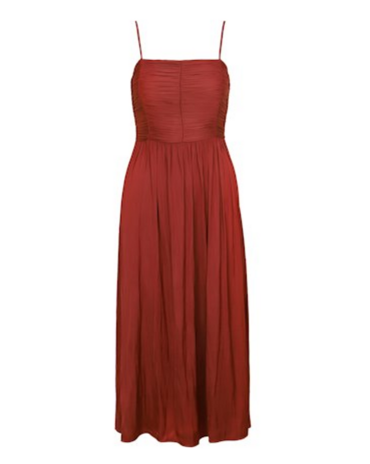 Allegra Ruched Dress - Terra Cotta