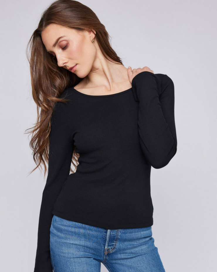 Delilah Long Sleeve Top - Black