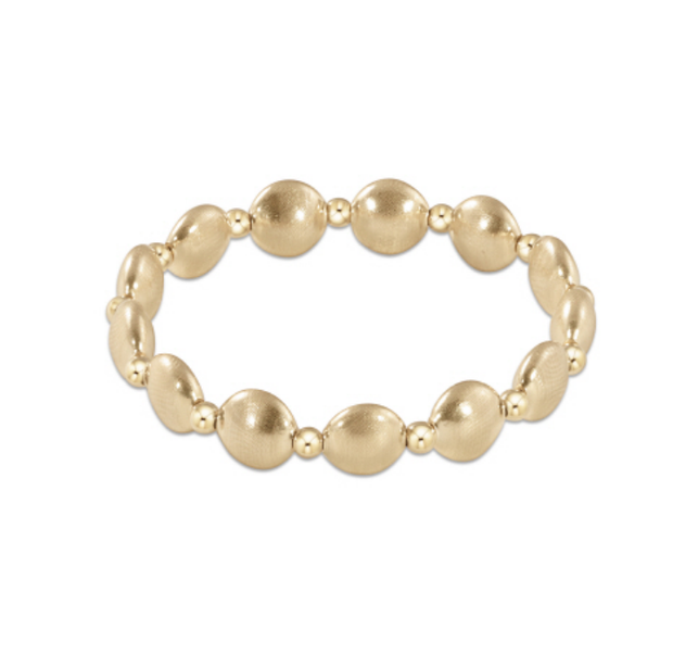 Extends - Honesty Gold Grateful Pattern 10mm Bead Bracelet