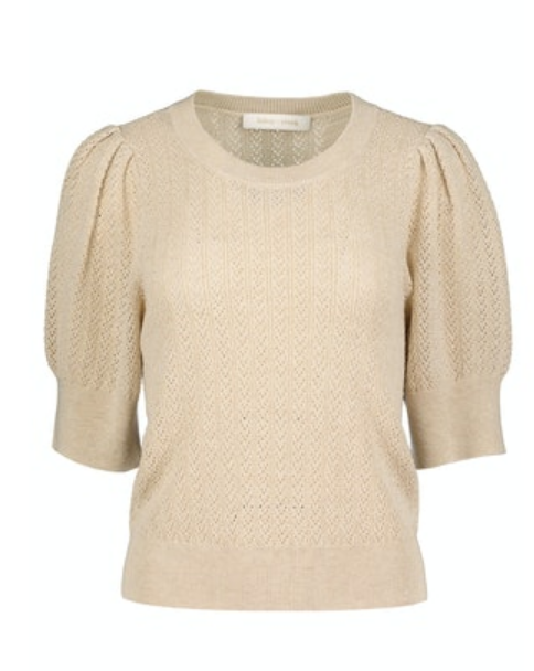 Sienna Puff Sleeve Metallic Sweater - Azalea