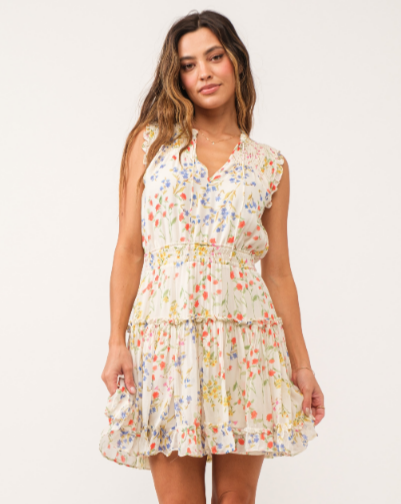 Melodie Tiered Mini Dress "Sweet Wild Flower"