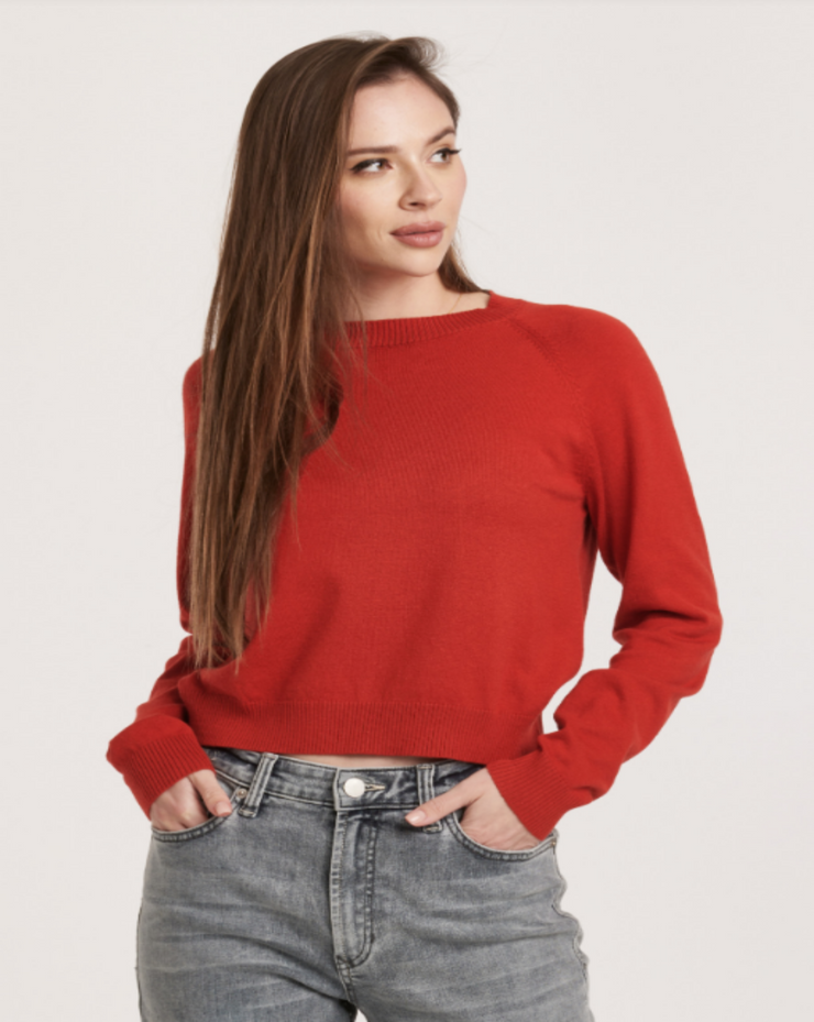 Maritza Crew Neck Sweater - Pomegranate