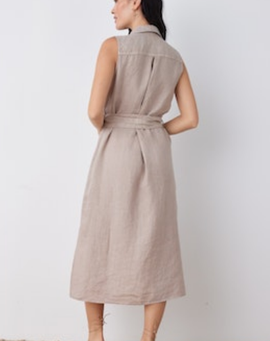 Sleeveless Utility Duster Dress "Coastal Fog"