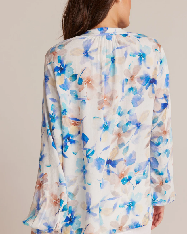 Button Loop Front Shirt "Malibu Floral Print"