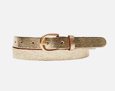 Eva Metallic Leather Belt "Gold"