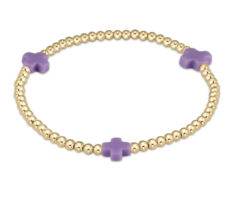 Signature Cross Gold Pattern 3mm Bead Bracelet