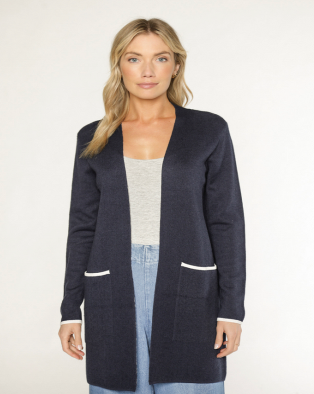 Cornella Double Knit Cardigan - Heather Charcoal