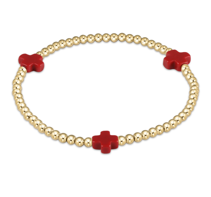 Signature Cross 3mm Gold Bracelet