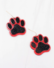 Glitter Paw Print Earrings (Available in 2 Colors)