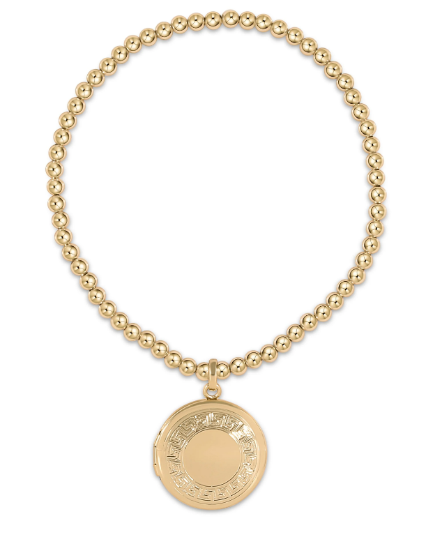 Classic Gold 3mm Bead Bracelet - Cherish Small Gold Locket
