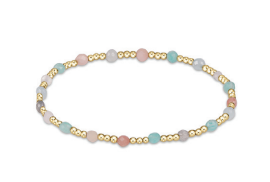 Gemstone Gold Sincerity Pattern 3mm Bead Bracelet -  Hot Mess