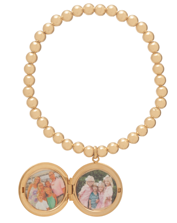 Classic Gold 3mm Bead Bracelet - Cherish Small Gold Locket