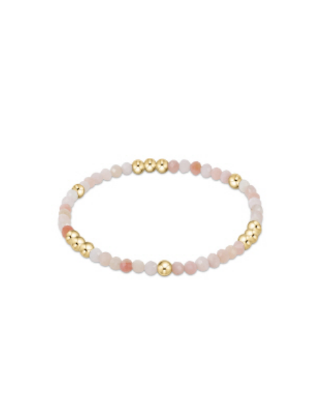 Worthy Pattern 3mm Bead Bracelet - Pink Opal