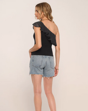 Anders One Shoulder Top "Black"