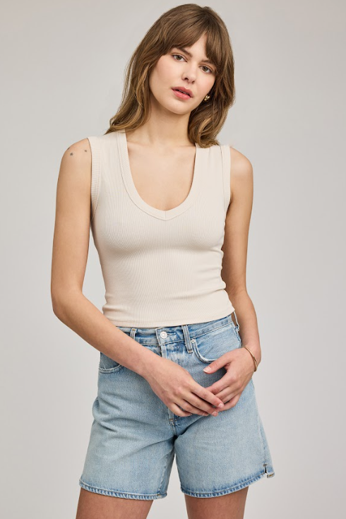 Crawford Stretch Rib Tank - Alabaster