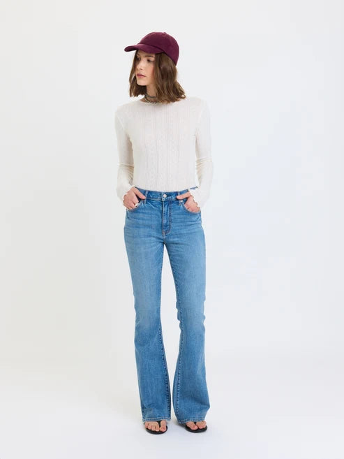 Lover Mid Rise Flare Jean - Text Me