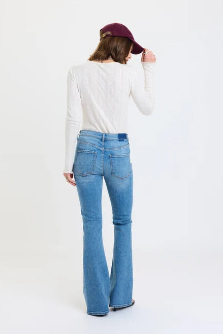 Lover Mid Rise Flare Jean - Text Me