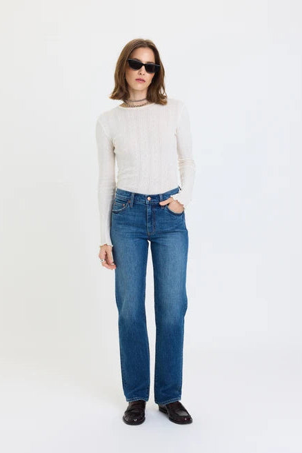 Rebel Mid Rise Slim Straight Jean - Surge