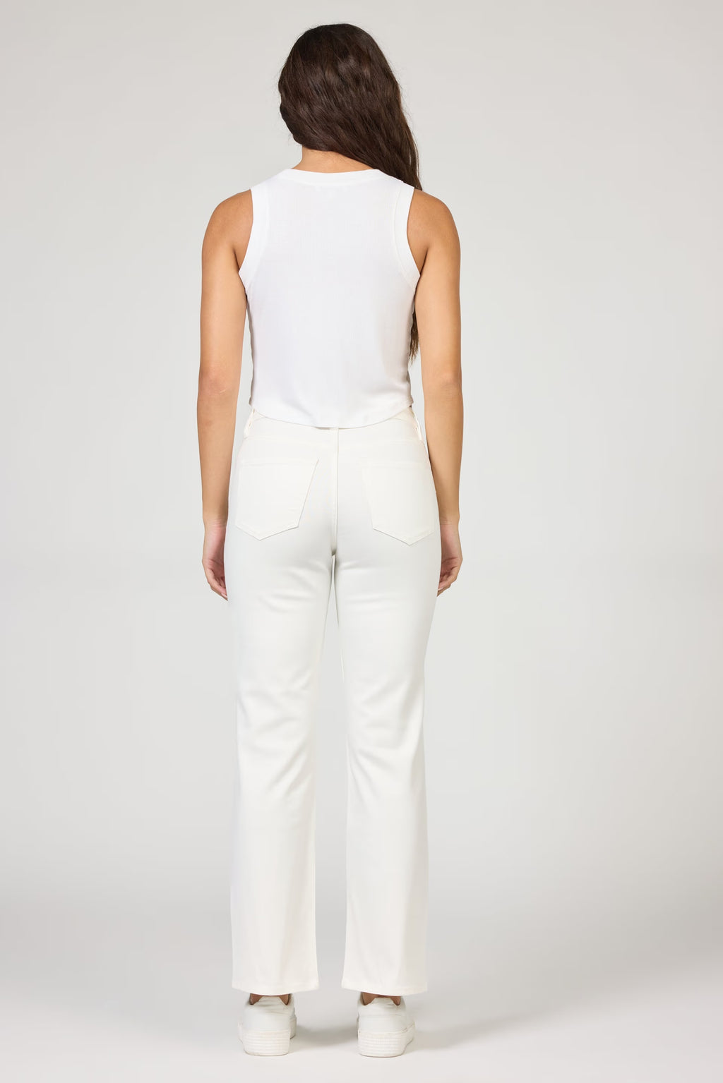Anika Mid Rise Straight Leg Jean - White