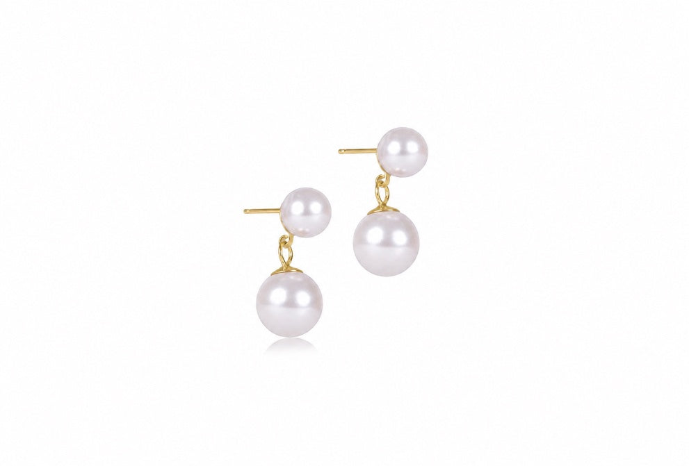 Classic Pearl 8mm Ball Drop Stud - Pearl