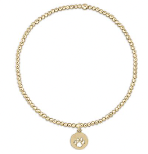 egirl Classic Gold 2mm Bracelet - Paw Print Small Gold Disc