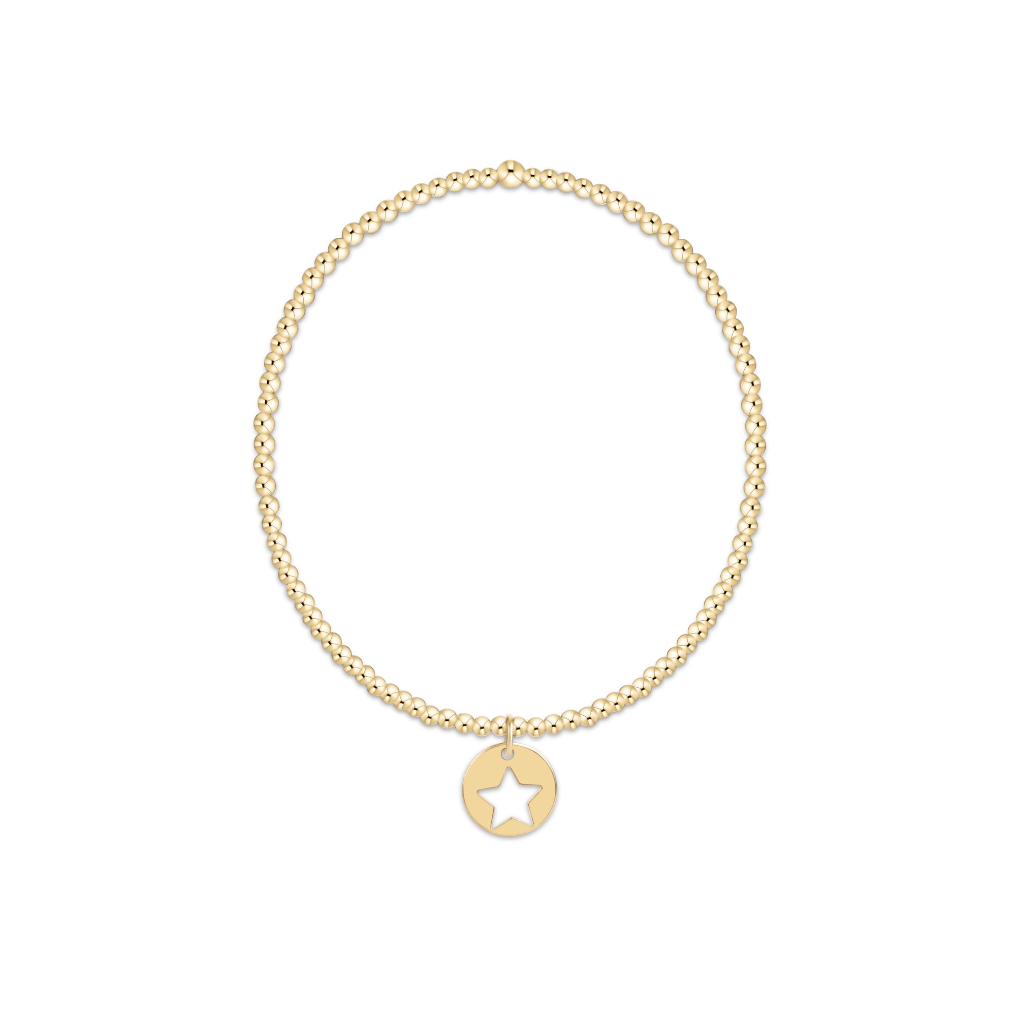 egirl Classic Gold 2mm Bracelet - Star Small Gold Disc