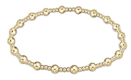 egirl Classic Sincerity Pattern 4mm Bead Bracelet - Gold