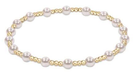 egirl Classic Sincerity Pattern 4mm Bead Bracelet - Pearl
