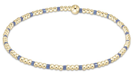 egirl Hope Sincerity Pattern 2mm Bead Bracelet - Bright Blue