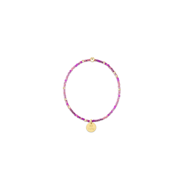 egirl Hope Unwritten Bracelet - Back To The Fuchsia - be you. Small Gold Disc