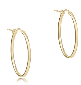Oval Gold 1" Hoop - Smooth