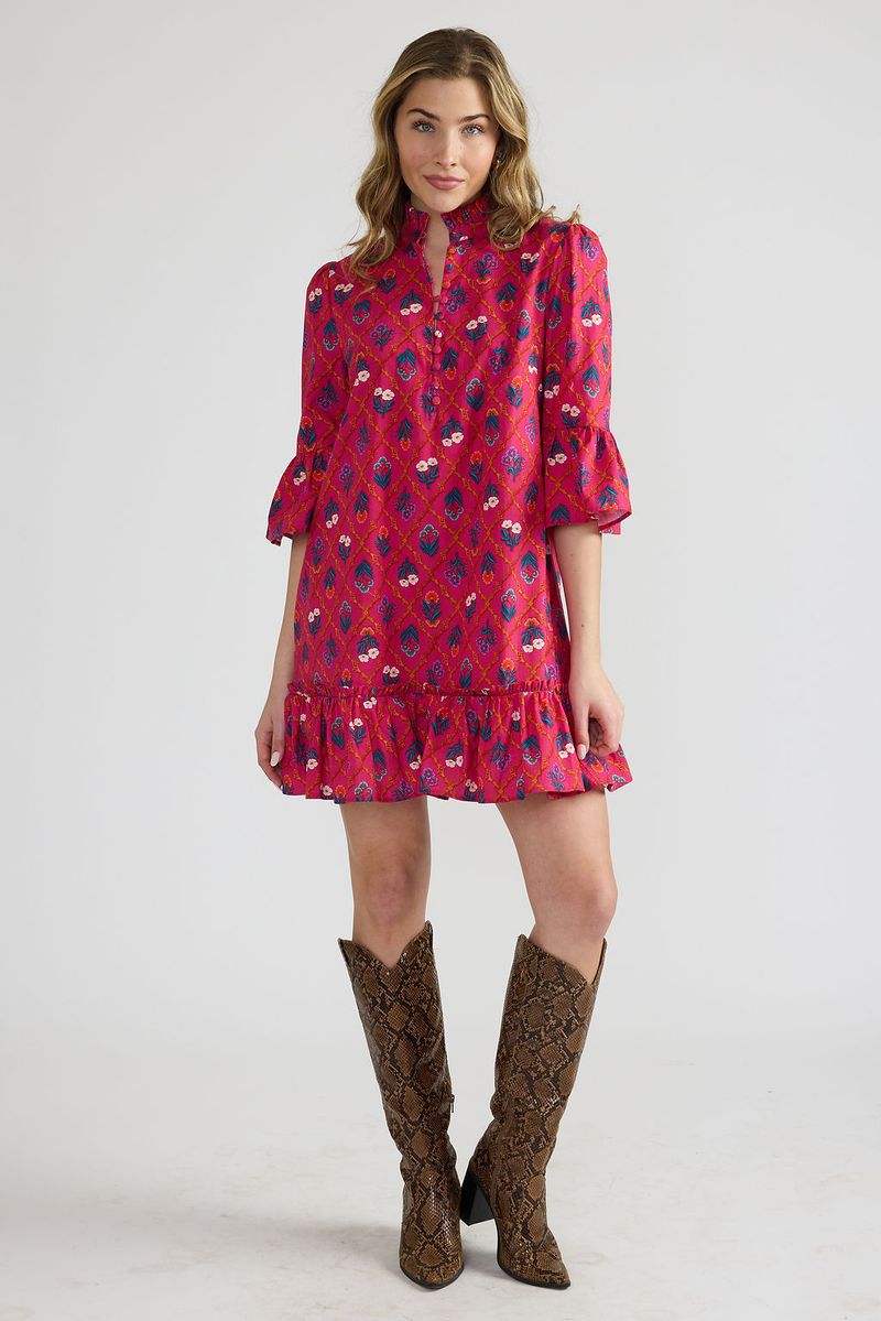 Chelsea Dress - Fuchsia Lattice