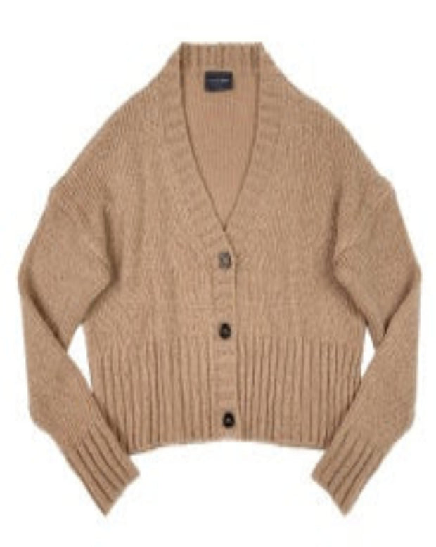 Jac Cropped Cardi Chunky Sweater - Latte