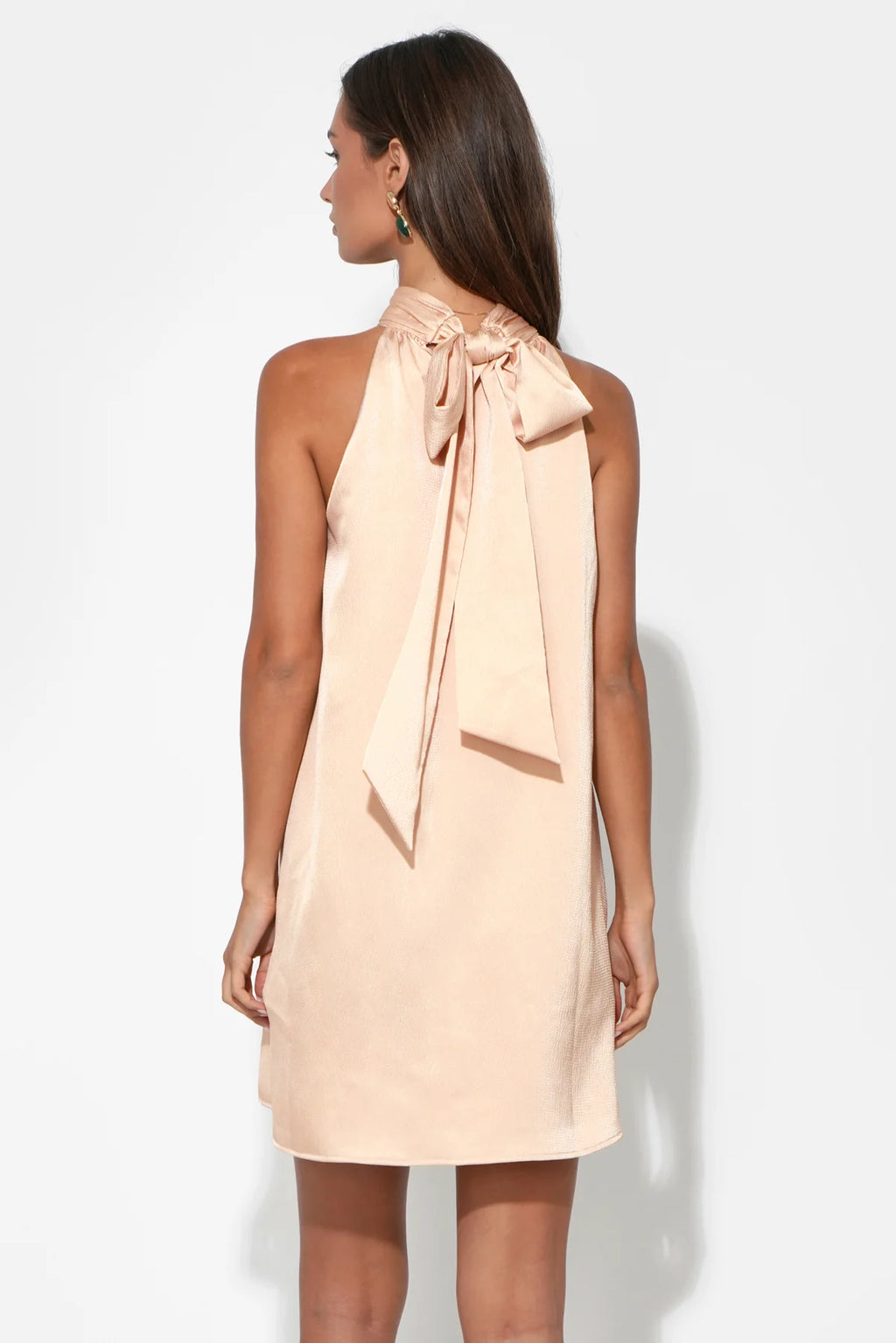 Eden Halter Neck Tie Mini Dress - Large Flowers