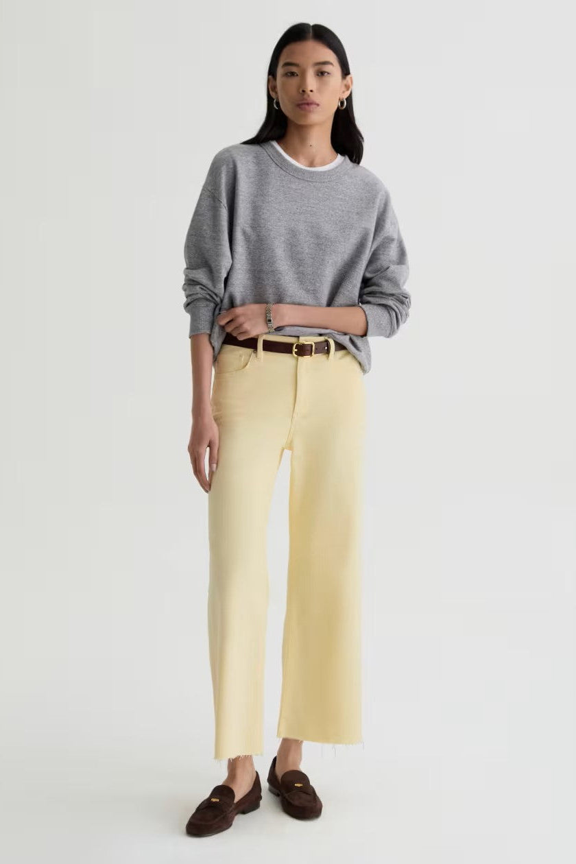 Saige Wide Leg Crop - Sunlight Yellow