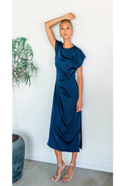 Meca Side Twist Maxi Dress - Navy