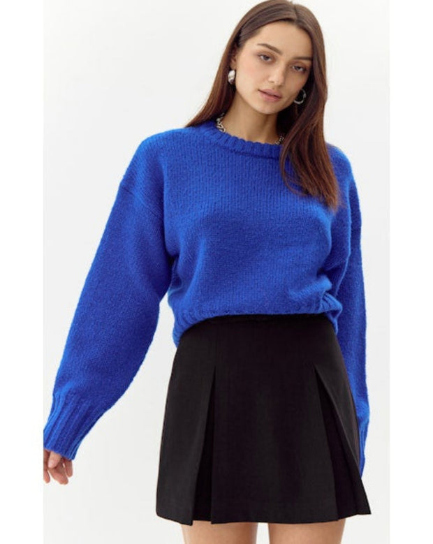 Larson Cozy Fuzzy Sweater - Electric Blue