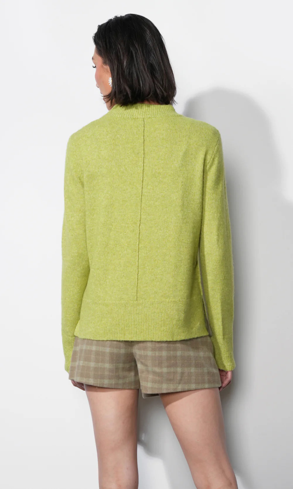 Lucia Rib Pullover Sweater Top - Matcha