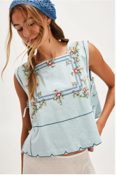 Garden Wall Top - Blue Combo