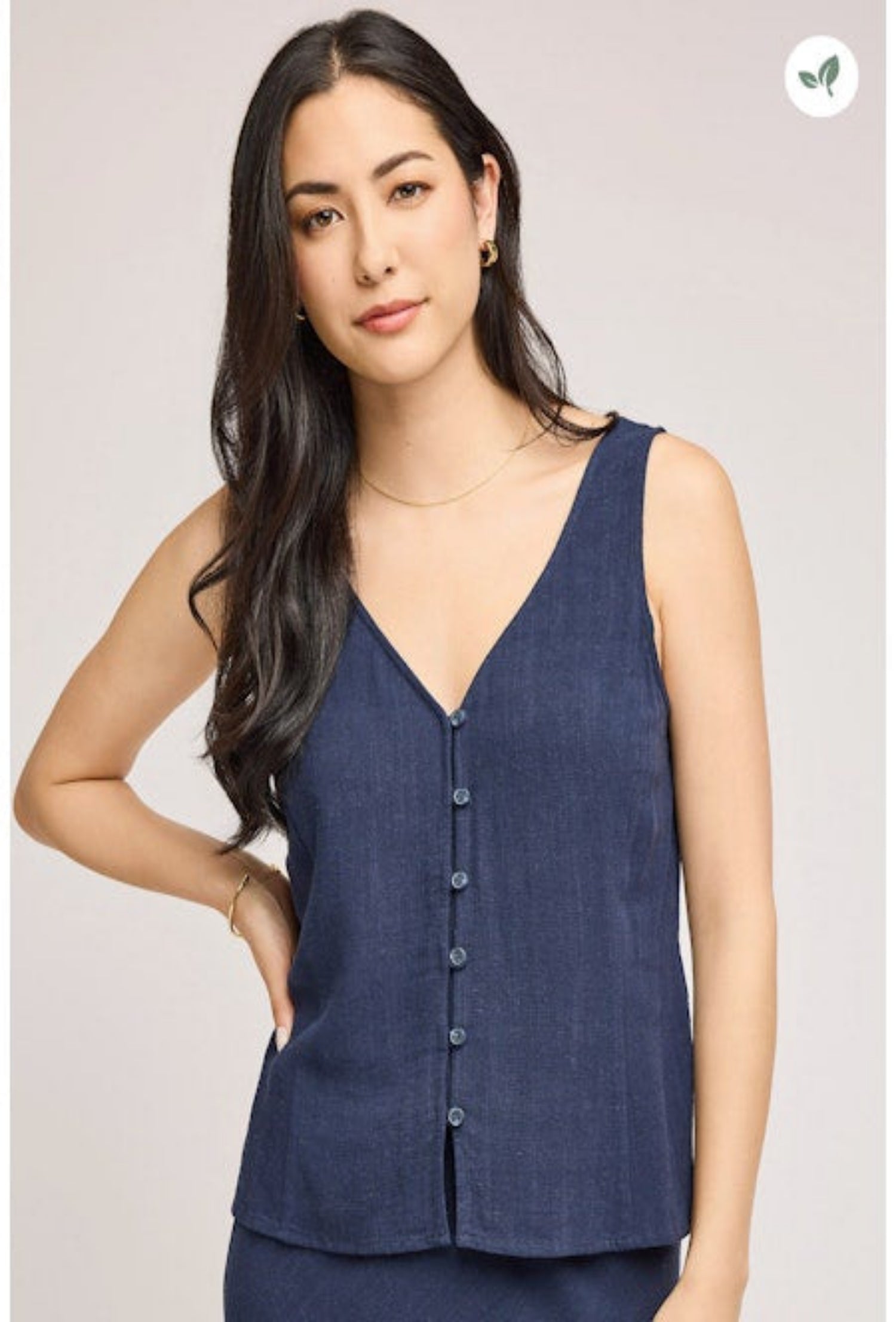 Jules Sleeveless Top - Navy