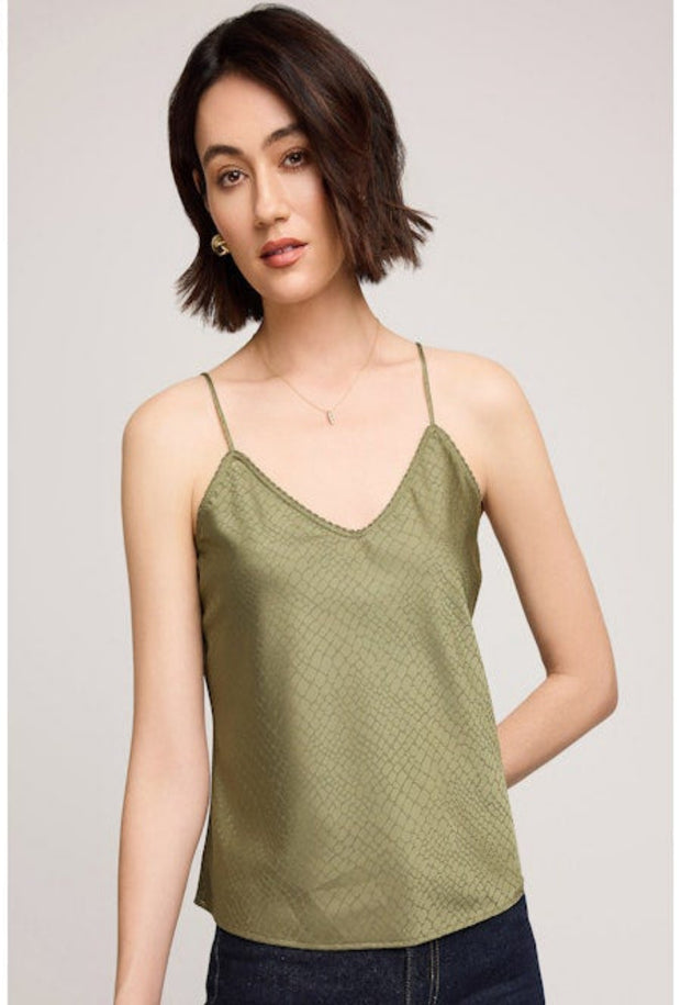Priscilla Satin Tank - Ivy Green