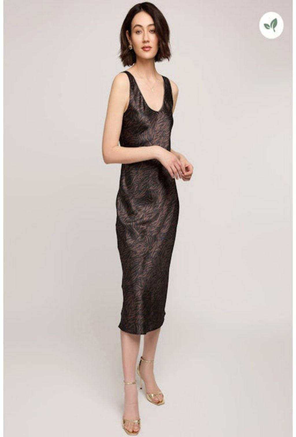 Astra Sleeveless Midi Dress - Java Printed