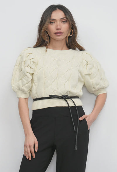 Hallie Cable Knit Sweater - Ivory