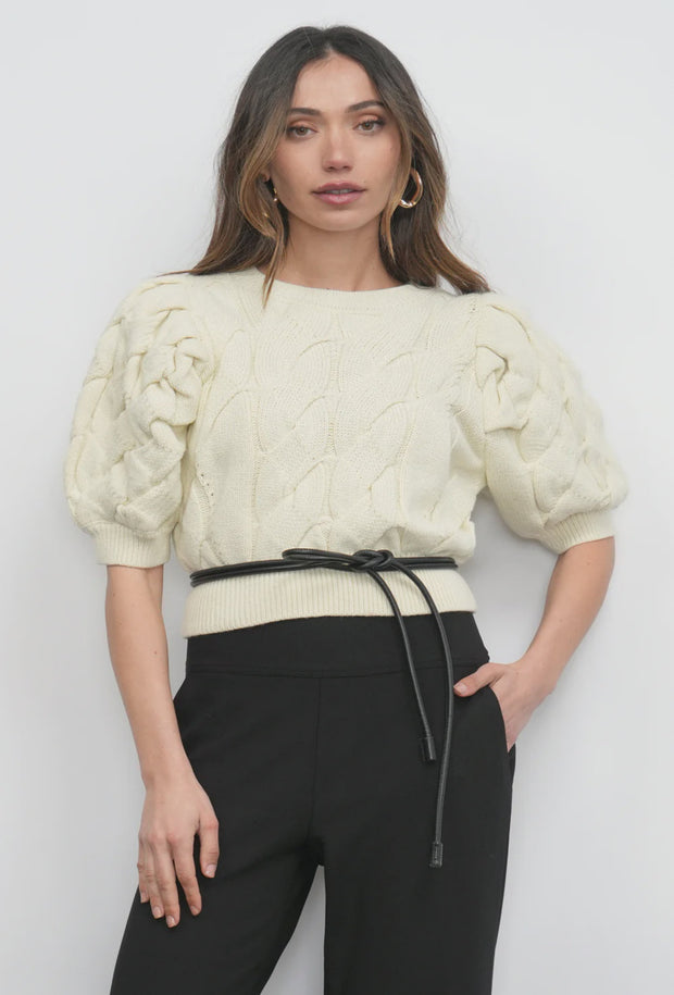 Hallie Cable Knit Sweater - Ivory
