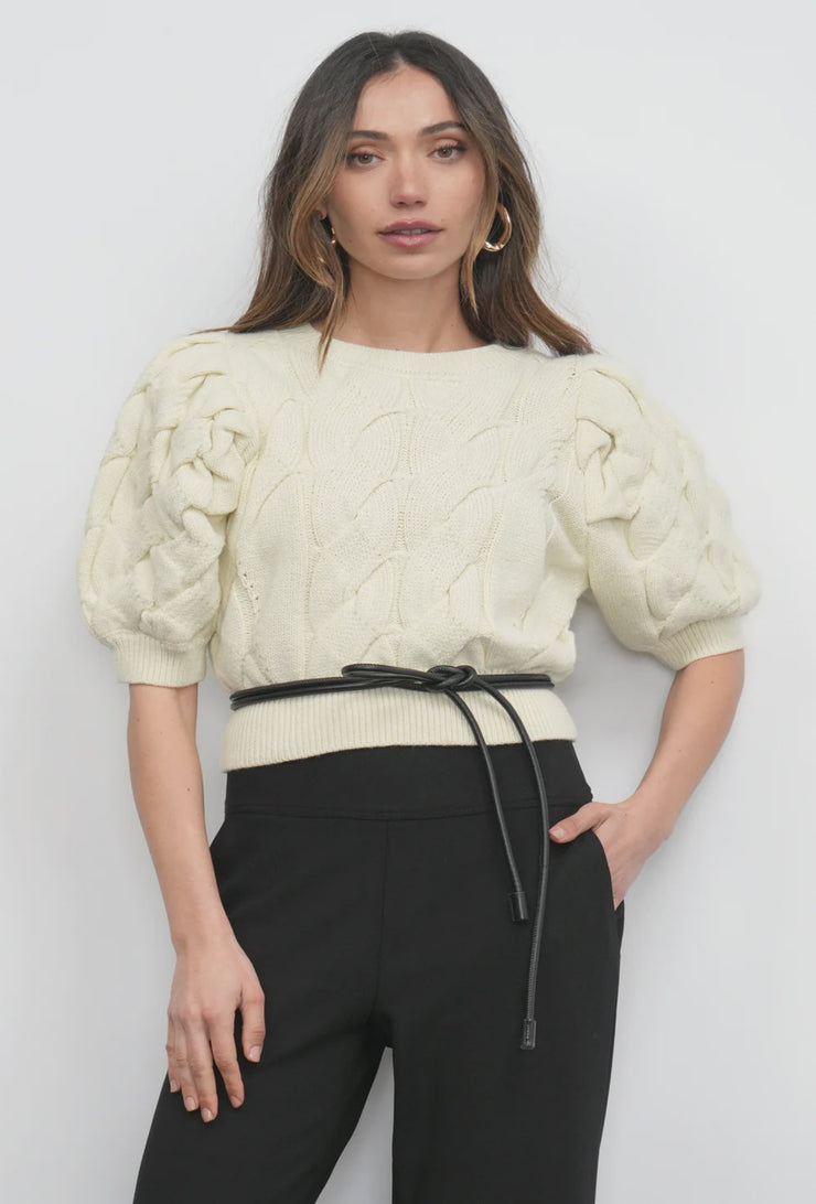 Hallie Cable Knit Sweater - Ivory
