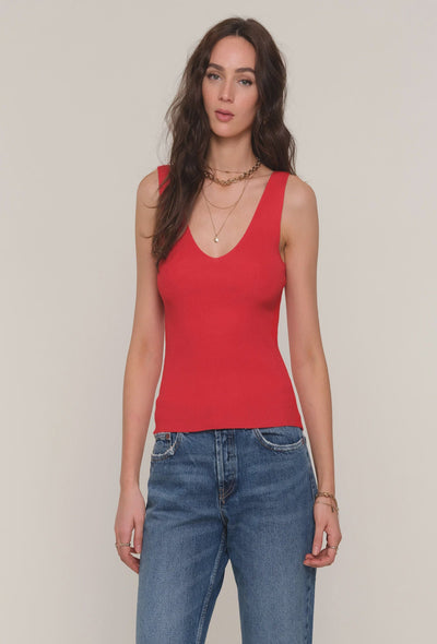 Janina Sleeveless Top - Scarlet